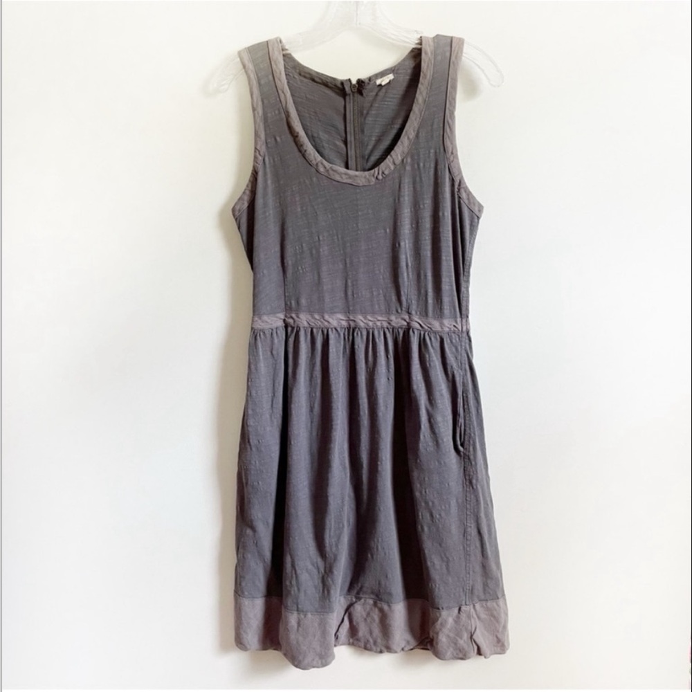 J. Crew babydoll tank dress gray sleeveless pockets zipper